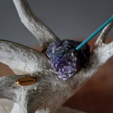 incense holder palm driftwood×amethyst