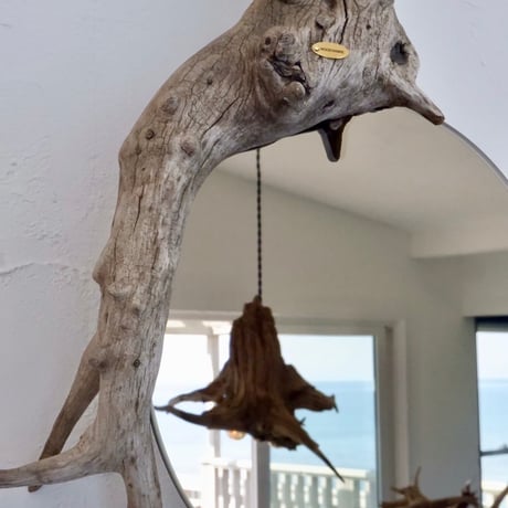 Driftwood hanging mirror