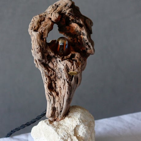 Natural stone×driftwood mini light