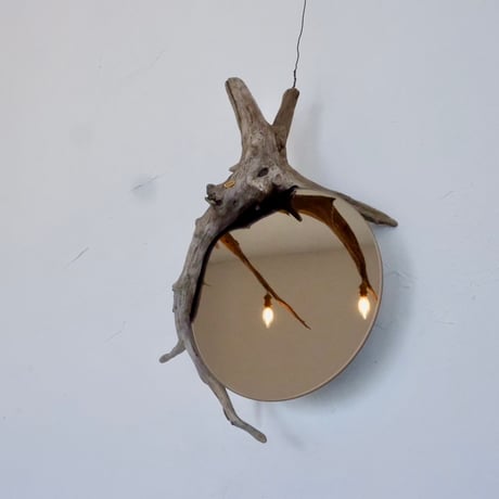 Driftwood hanging mirror