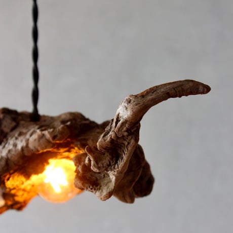 Driftwood×鉱物　Crystal pendant light