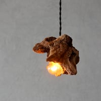 mini woodblock pendant light