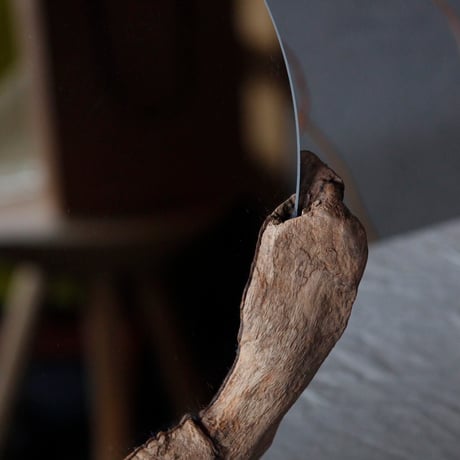Driftwood circle mirror#B