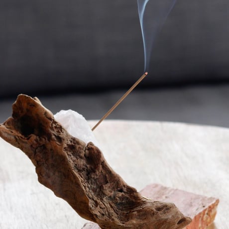 Driftwood×Crystal incense holder#B
