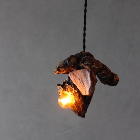 natunal pinkstone×Driftwood pendant light