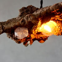 Driftwood×鉱物　Crystal pendant light