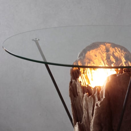 Driftwood×Iron Glass Hight Table