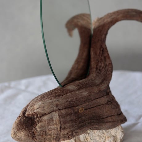 Driftwood stand mirror#3