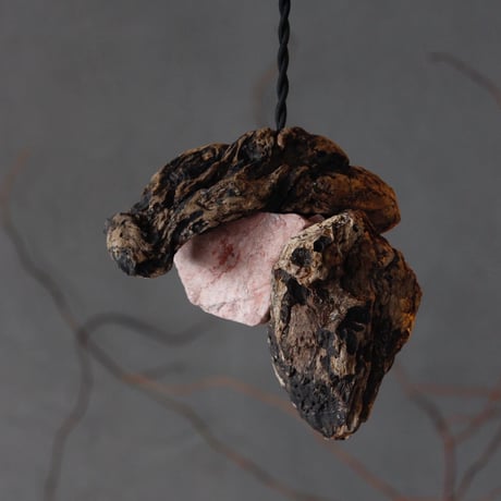 natunal pinkstone×Driftwood pendant light