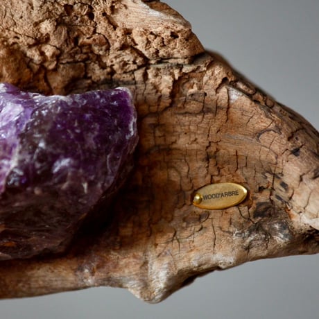 Driftwood×鉱物　amethyst pendant light