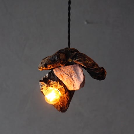 natunal pinkstone×Driftwood pendant light