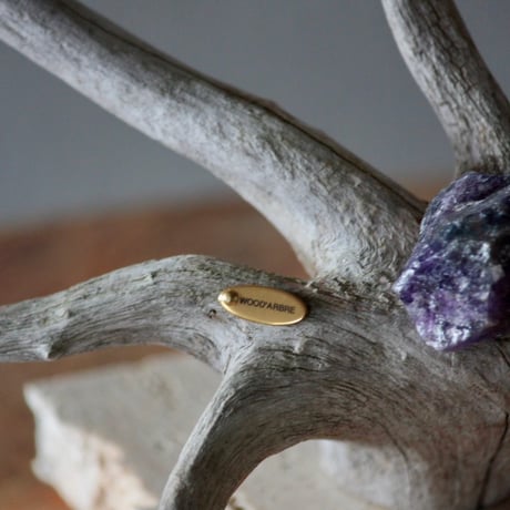 incense holder palm driftwood×amethyst