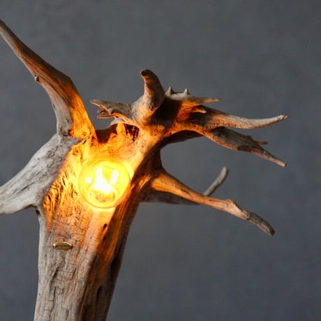 Pink stone×Driftwood table light