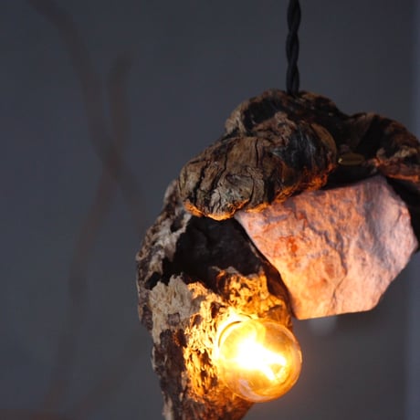 natunal pinkstone×Driftwood pendant light