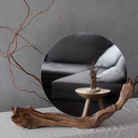 Driftwood circle mirror#B