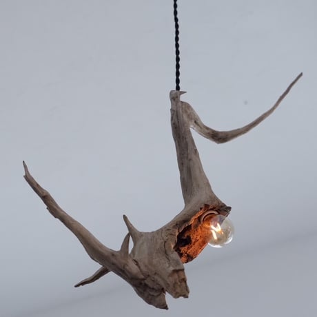 Slim tali driftwood pendant light