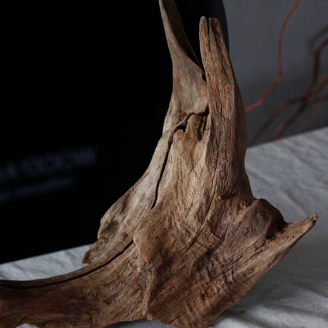Driftwood circle mirror#A
