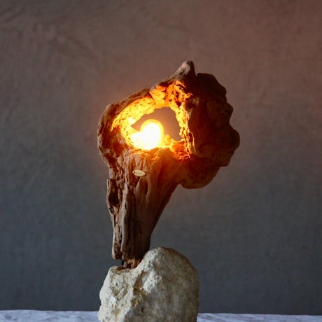 Natural stone×driftwood mini light | WOOD'ARBRE