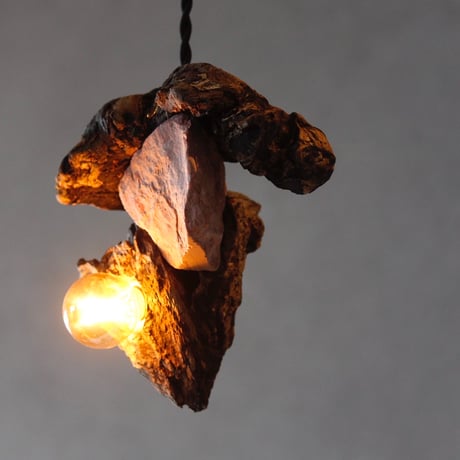 natunal pinkstone×Driftwood pendant light