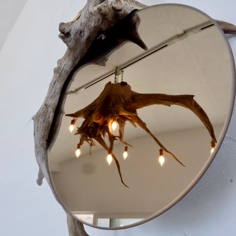 Driftwood hanging mirror