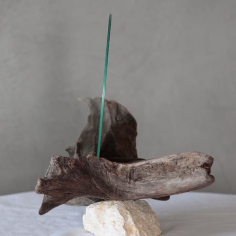 Driftwood stand mirror#4
