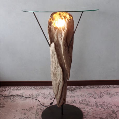 Driftwood×Iron Glass Hight Table