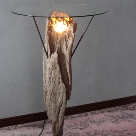Driftwood×Iron Glass Hight Table