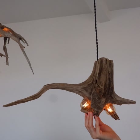 2bulb Driftwood longbranch pendant light