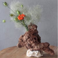 Driftwood×natunal stone Flowervase#B