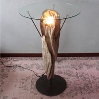 Driftwood×Iron Glass Hight Table