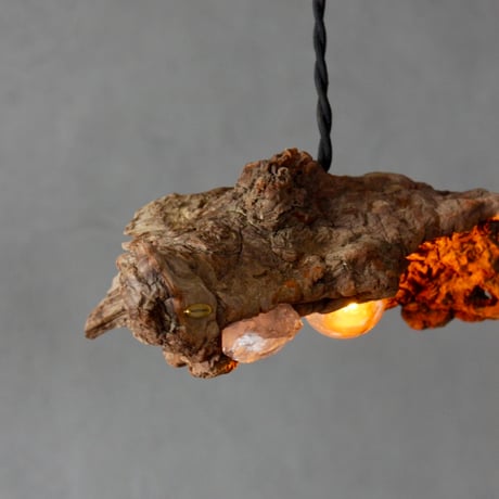 Driftwood×鉱物　Crystal pendant light