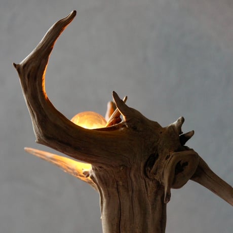 Natural stone×Driftwood stand light