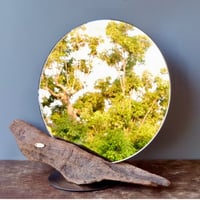 Driftwood stand mirror