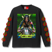 「雷音こずえのブンブン鬼愛雷駄亞」Long Sleeve T-Shirts (BLACK)
