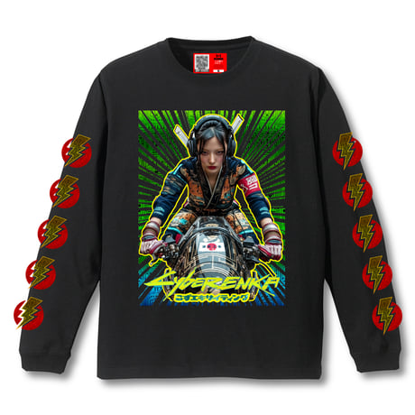 「雷音こずえのブンブン鬼愛雷駄亞」Long Sleeve T-Shirts (BLACK)