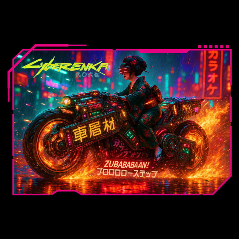 サイバー演歌でズババババーン」 T-Shirt (BLACK) | 1+1 Records