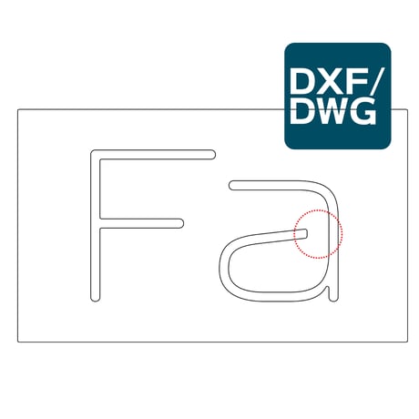 【DXF／DWG形式】　文字抜き落とし（レーザー用連結）