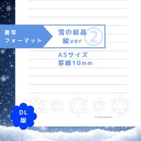 DL：書写フォーマット【雪の結晶】縦ver ②／罫線10mm