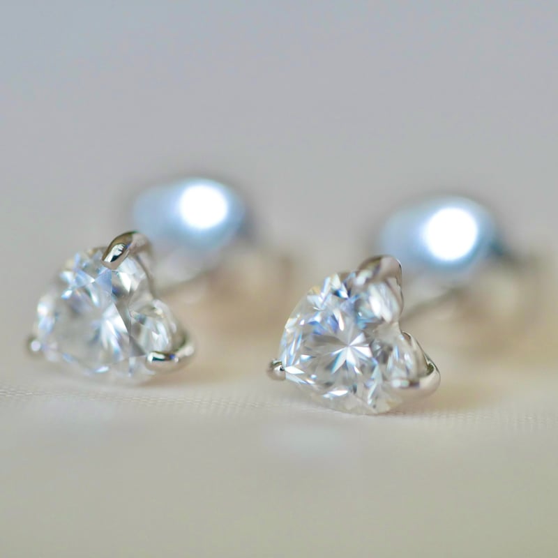 ハートシェイプピアス 0.5ct (片耳) x2 | illu soleil