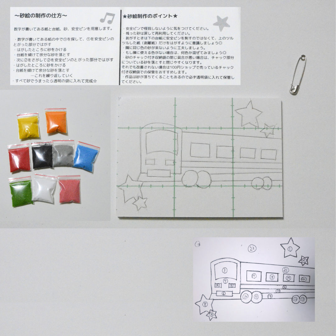 電車砂絵キット② | アートは千の言葉を語る Chicaco