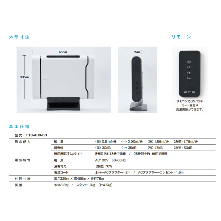 光触媒除菌脱臭機 arc-3 | sincare store