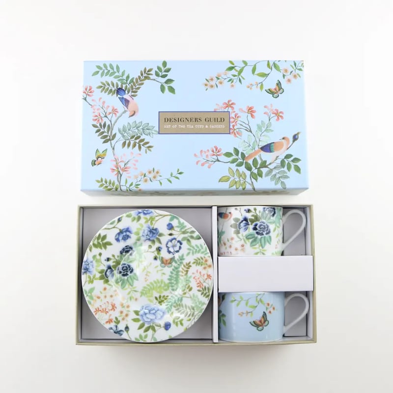 PORCELAINE DE CHINE ティーカップ＆ソーサー（2個セット