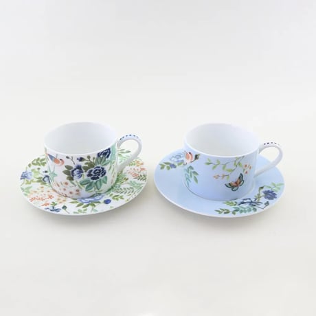 PORCELAINE DE CHINE　ティーカップ＆ソーサー（2個セット）
