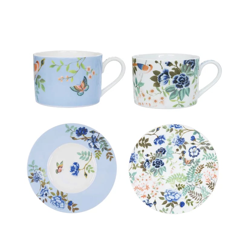 PORCELAINE DE CHINE ティーカップ＆ソーサー（2個セット