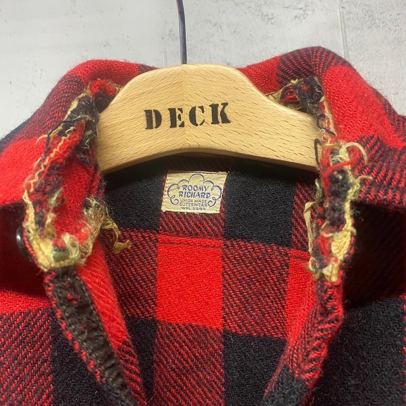 40s vintage ROOMY RICHARD チェック ネルシャツ マチ付 SS008