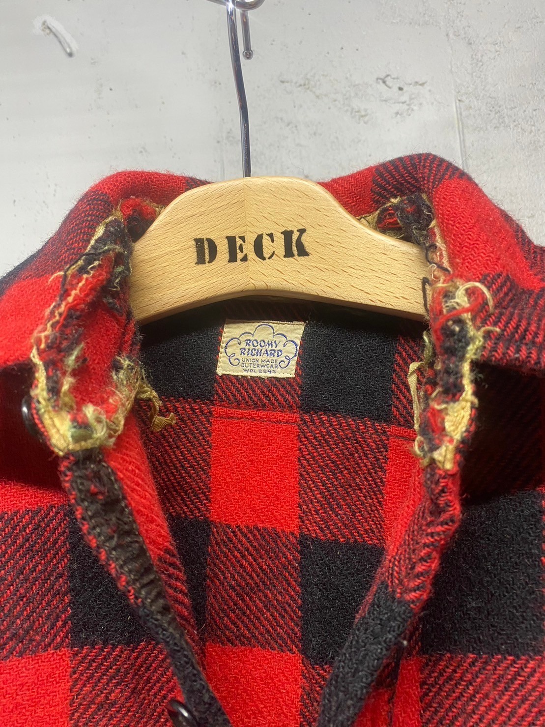 40s vintage ROOMY RICHARD チェック ネルシャツ マチ付 SS008