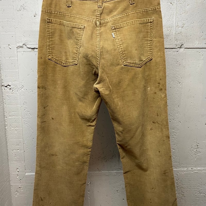 70s vintage LEVI'S 519 白タブ コーデュロイパンツ タロン