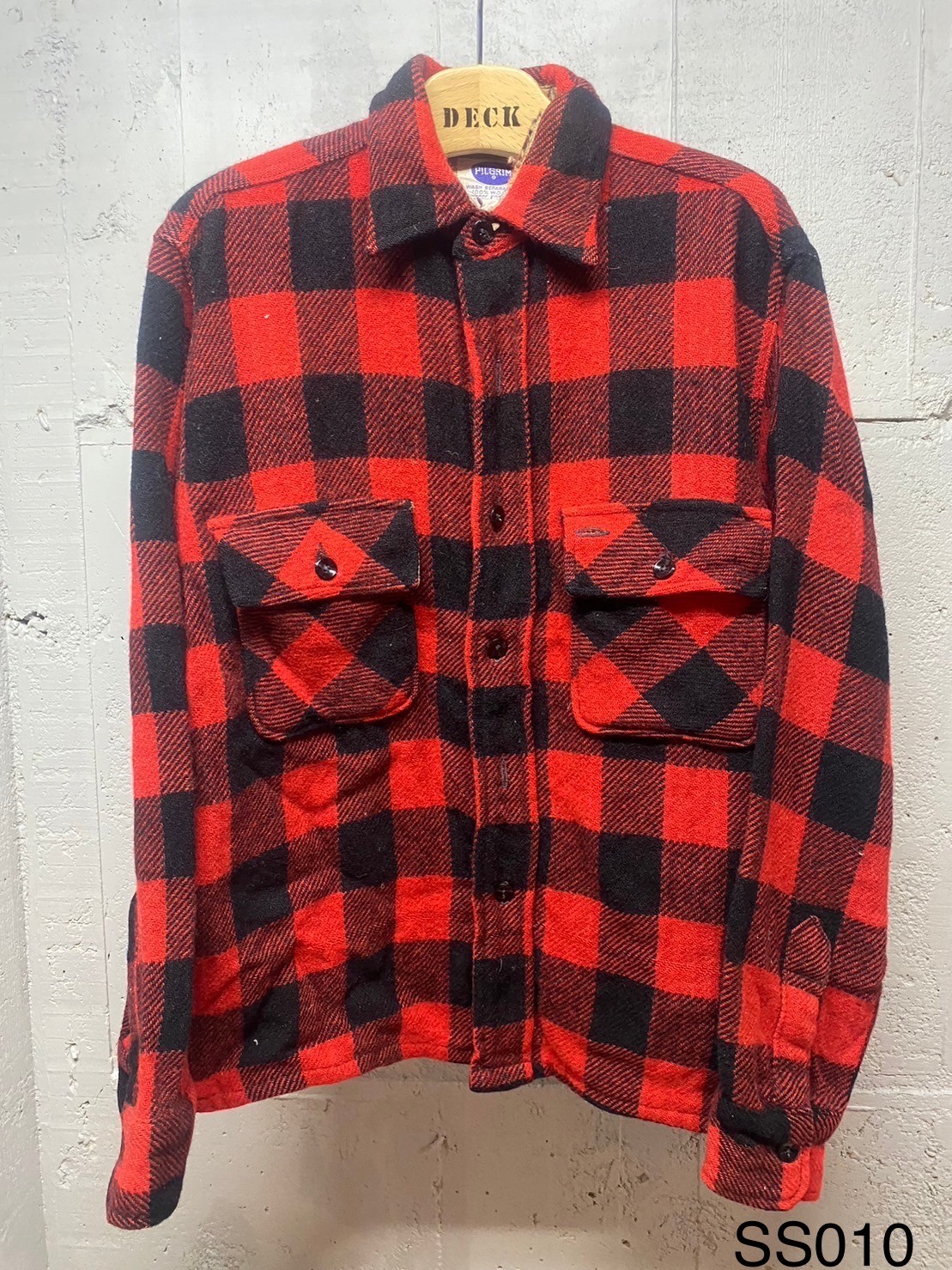 50年代PILGRIMピルグリム/ブロックチェック/ビンテージネルシャツ赤/XL