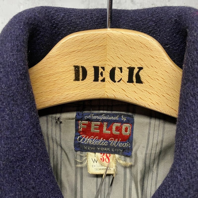 50s vintage FELCO ウールスタジャン ロング丈 ネイビーイエロー 50s vintage FELCO ウールスタジャン ロング丈 ネイビーイエロー
