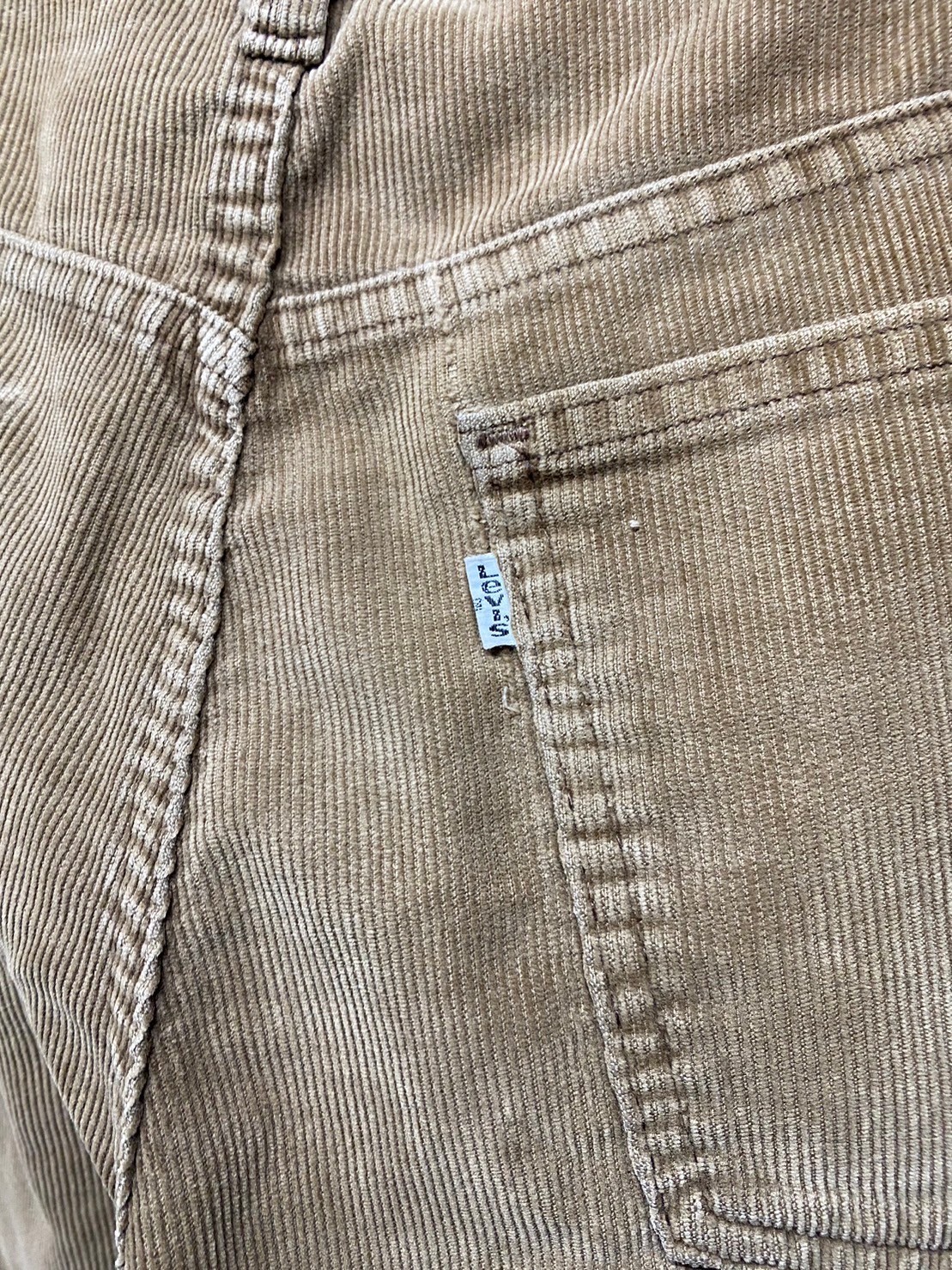 70s vintage LEVI'S 519 白タブ コーデュロイパンツ タロン
